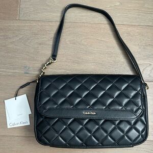 Calvin Klein Black Quilted Shoulder Bag